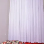 Cortina linho Gruipir com forro branco- 4,80x2,70 -  ilhós 28mm cromado.