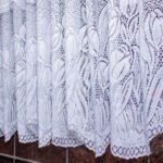 Cortina renda branca Tulipa sem forro 2x0,75 para bastão 19mm